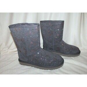 NIB UGG Women's Zodiac Classic Short‎ Suede Shearling Boots Gray 7